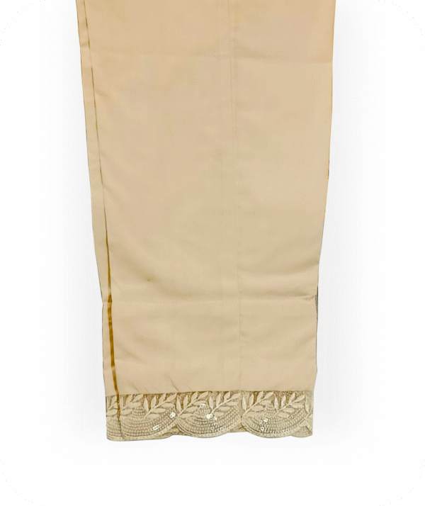 Skin pent trouser with organza lace