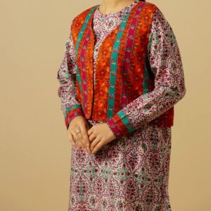 2 Piece - Printed Khaddar Stitched - Shirt & Waistcoat (Kayseria Original)
